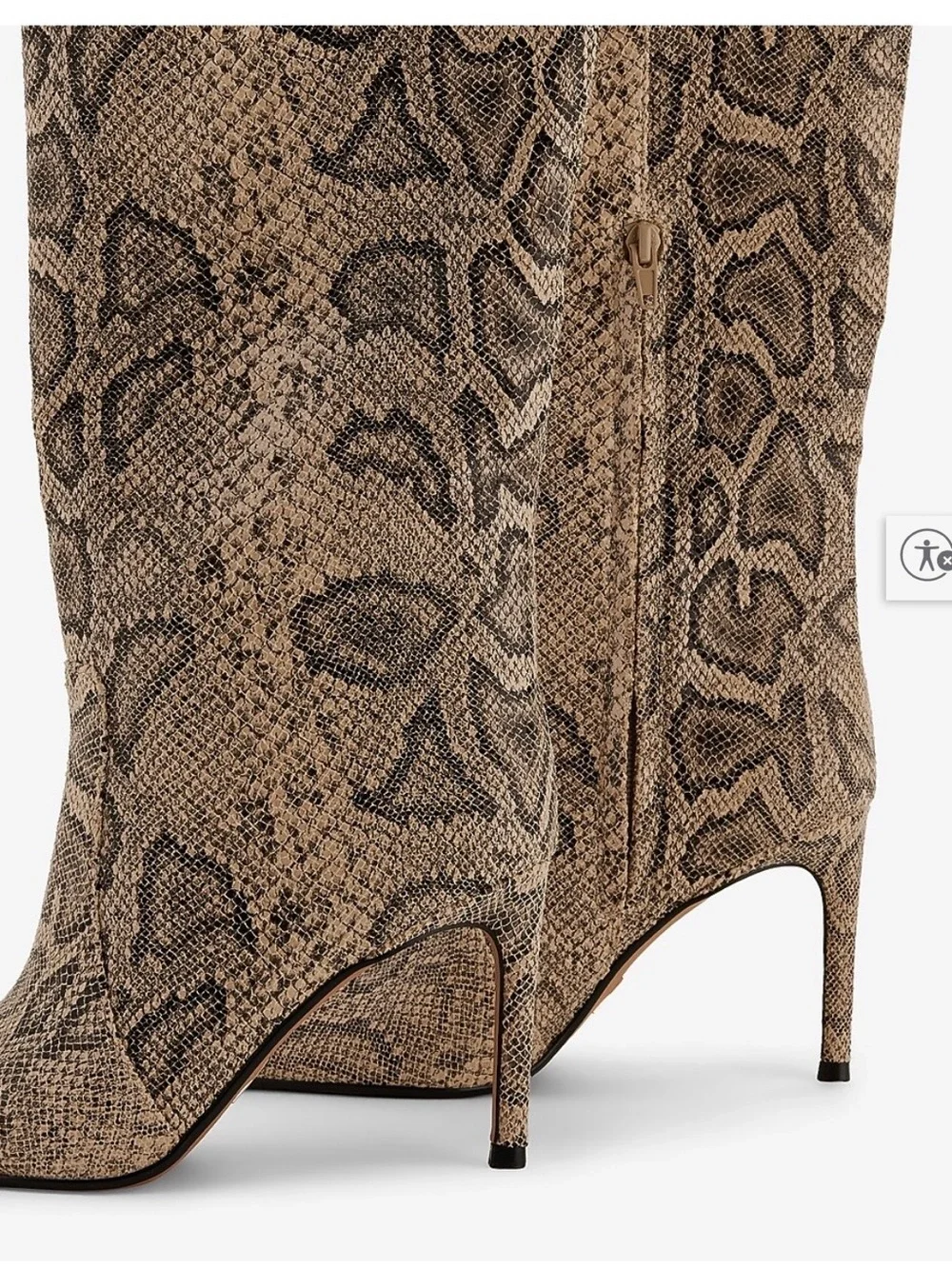 Express Snakeskin Over-the-Knee Pointed Stiletto Boot - Brown
